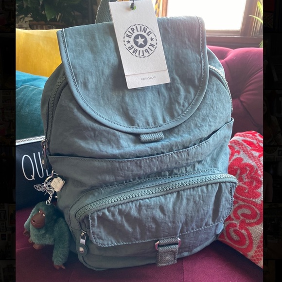 Kipling Bags Kipling Queenie Small Backpack Light Aloe Tonal Brand